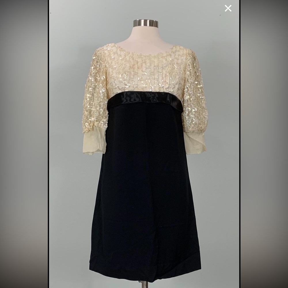 Vintage 1960’s Sequin Mod Color-block Cocktail Dress